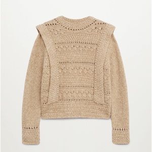 Mango Wool- blend Knit Sweater in Oatmeal Color